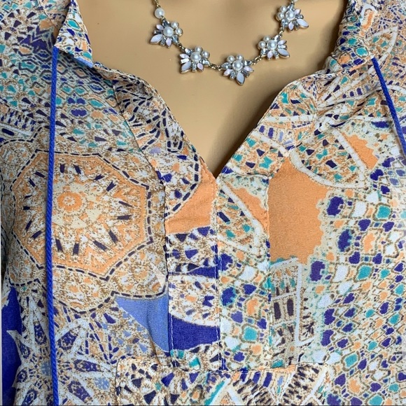 Francesca’s Jun & Ivy Sheer Boho Blouse EUC - Picture 3 of 4